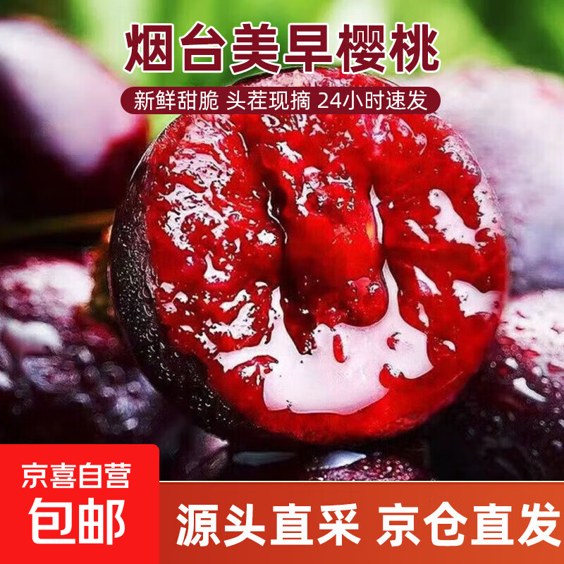 烟台美早大樱桃新鲜孕妇水果车厘子包邮5斤装礼盒整箱当季国产5j 2.7斤(净重) 带箱3斤 J大果