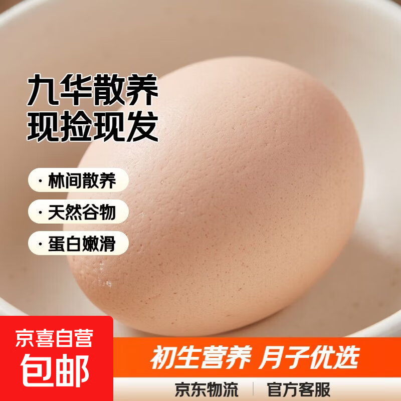 九华山鲜鸡蛋初生蛋月子鸡蛋鲜鸡蛋柴鸡蛋现捡现发40-50g±5g 6枚土鸡蛋