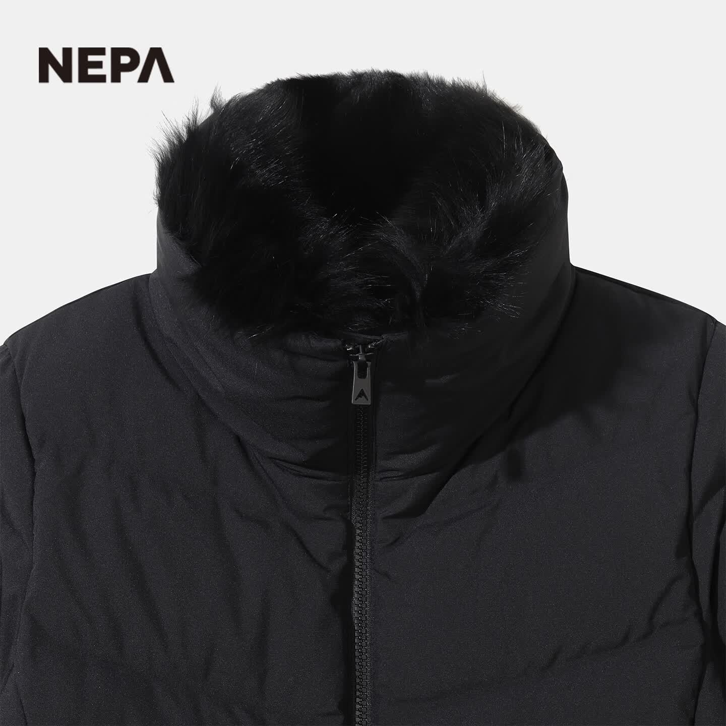 NEPA耐葩秋冬户外女羽绒服防风中长款保暖轻量羽绒服CL82073 C01黑色 XXS 155/80A(085)
