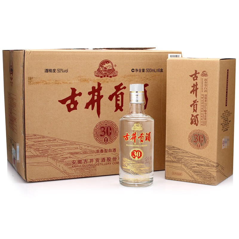 古井贡酒 白酒 30窖龄 50度500ml 6瓶整箱装
