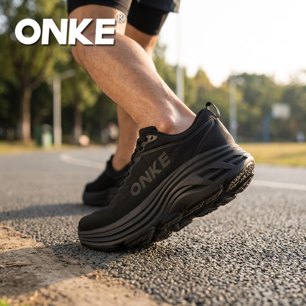 ONKE德国欧克夏季新款运动跑步鞋男女百搭防滑耐磨日常通勤休闲鞋 黑武士 44
