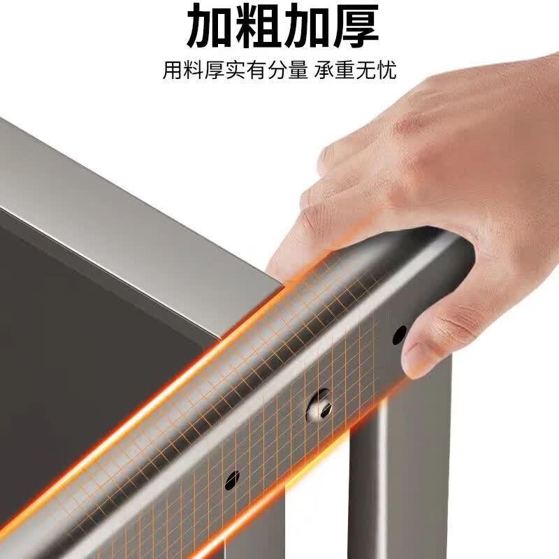 溥畔厨房微波炉架子置物架洞洞板多功能双层烤箱电饭煲收纳架 白色+双层[简易C型]长57cm