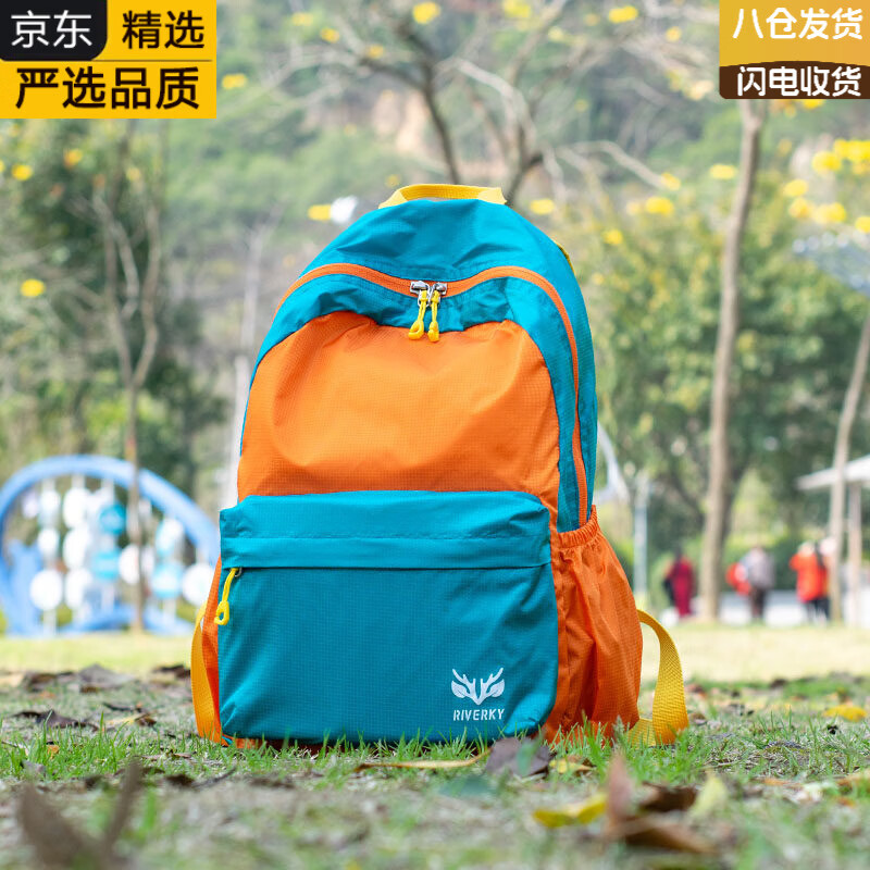 KGEG日本进口名牌户外轻便小背包女旅行新款超轻登山包折叠爬山双肩包 黑色
