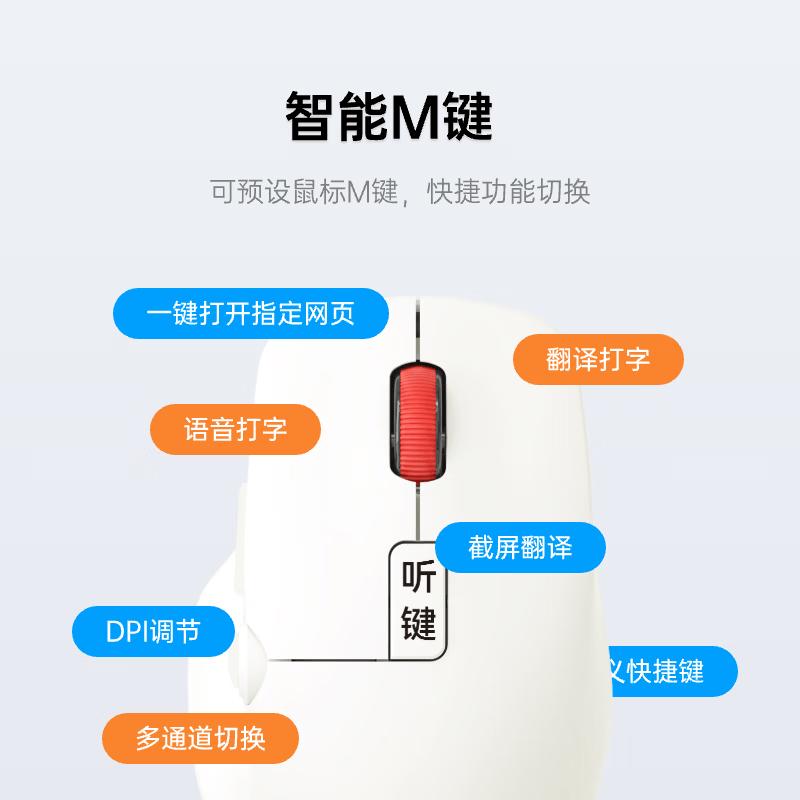 云小鹿AI智能语音翻译粤语繁体写作AIPPT表格会议助手模无线蓝牙鼠标 米色-语音打字粤语繁体-AIPPT表格会议搜索