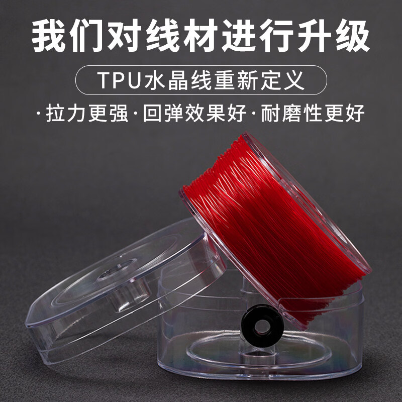 进口耐磨透明水晶线弹力牛筋文玩串珠手串绳手链穿珠子的弹力绳 咖色/0.8mm/约50米/+串珠工具