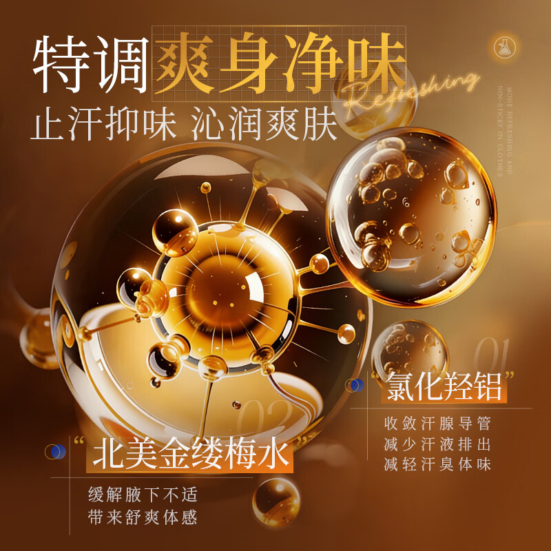 韩伦美羽净味止汗露女腋下除臭去异味喷雾除臭净味腋窝汗男狐滚珠 50ml 3瓶