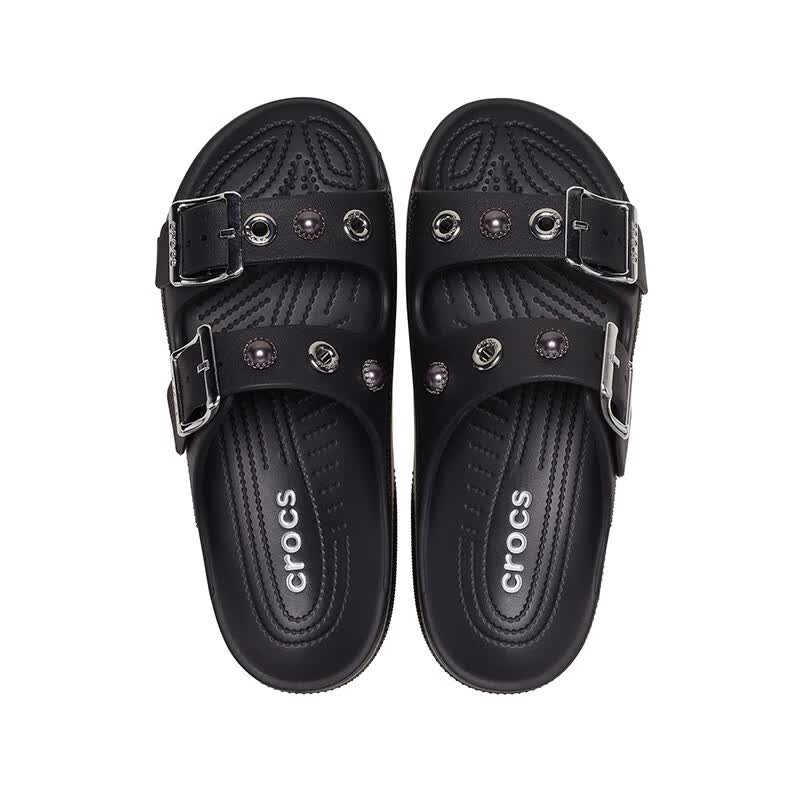 卡骆驰(CROCS)经典自在装饰女士凉鞋时尚时尚凉鞋百搭沙滩鞋女鞋|215571 黑色/银色-067(含智必星) 38 (240mm)