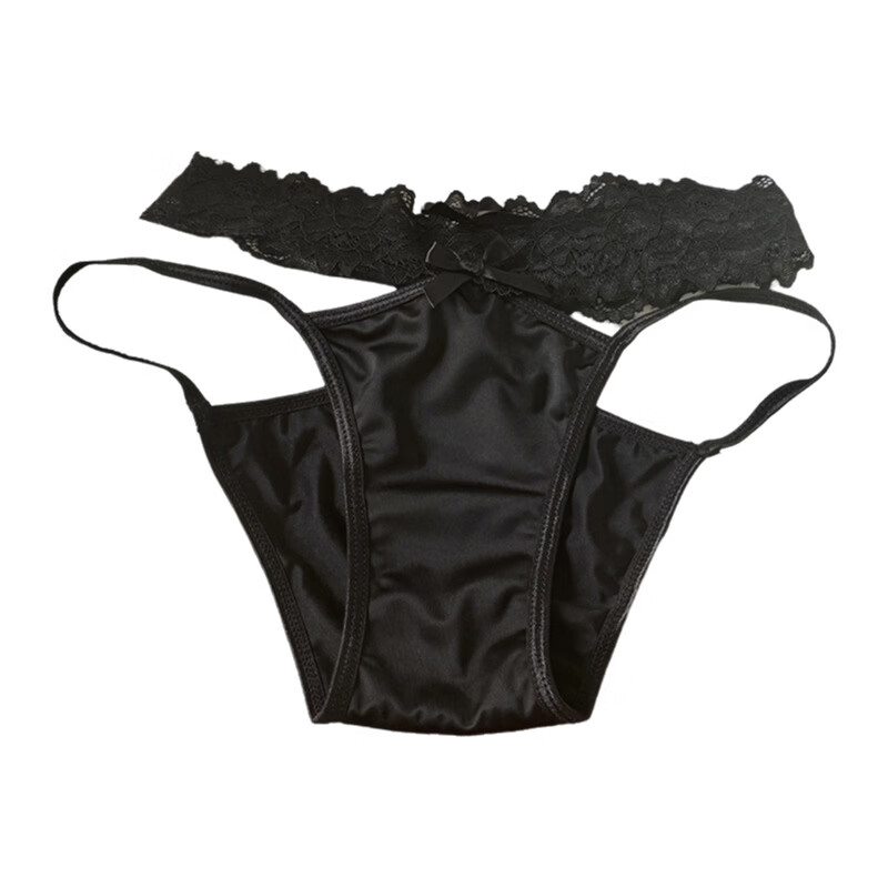 俞兆林（YUZHAOLIN）性感蕾丝纯棉裆缎面镂空少女丁字裤包臀纯欲女士低腰三角裤 NK5068【混色3条装】 均码 （80-120斤）