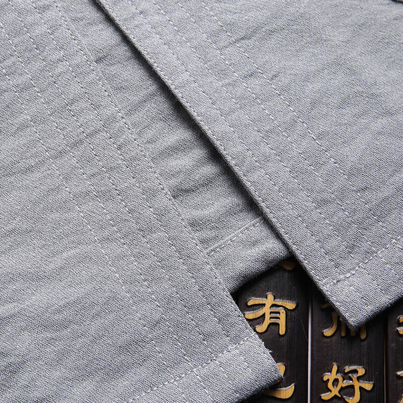 拾福爸爸夏装短袖唐装男套装中老年人中国风爷爷夏季休闲简约老人衣服 深灰色 4XL (190-205斤)
