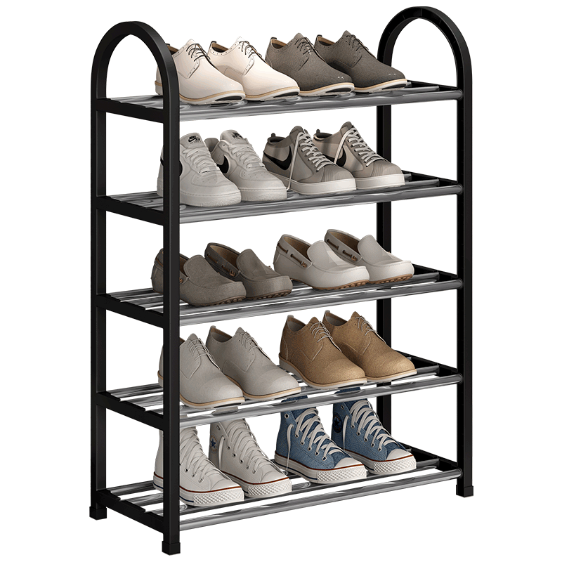 索尔诺 简易鞋架家用多层经济型卧室宿舍门口收纳鞋架省空间客厅鞋架 黑色【宽42cm*高71cm】