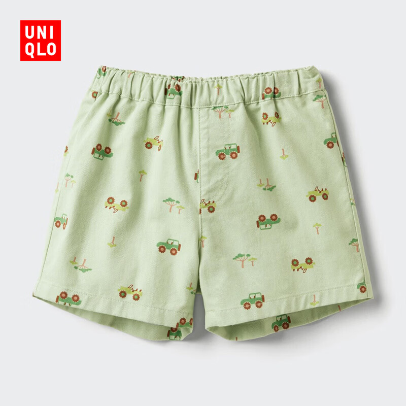 优衣库婴幼儿宝宝松紧短裤26春夏新款485322 51 嫩绿色 90