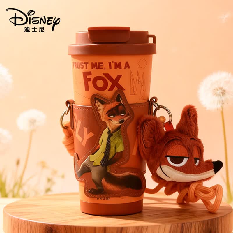 迪士尼（Disney）疯狂动物城保温杯大容量高颜值水杯吸管杯情侣保冷杯子礼物