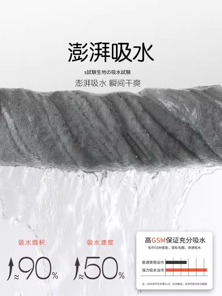 TOSFU日本毛巾抗菌防臭男士洗脸超强吸水速干不掉毛洗澡家用面巾擦头发 浅咖色【浴巾+面巾】 吸水怪兽 阴干无异味