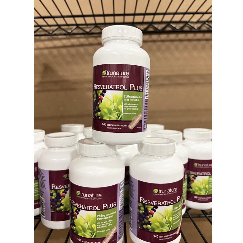 Trunature美国进口TruNature葡萄籽精华 白藜芦醇抗氧化胶囊 140粒成人男女