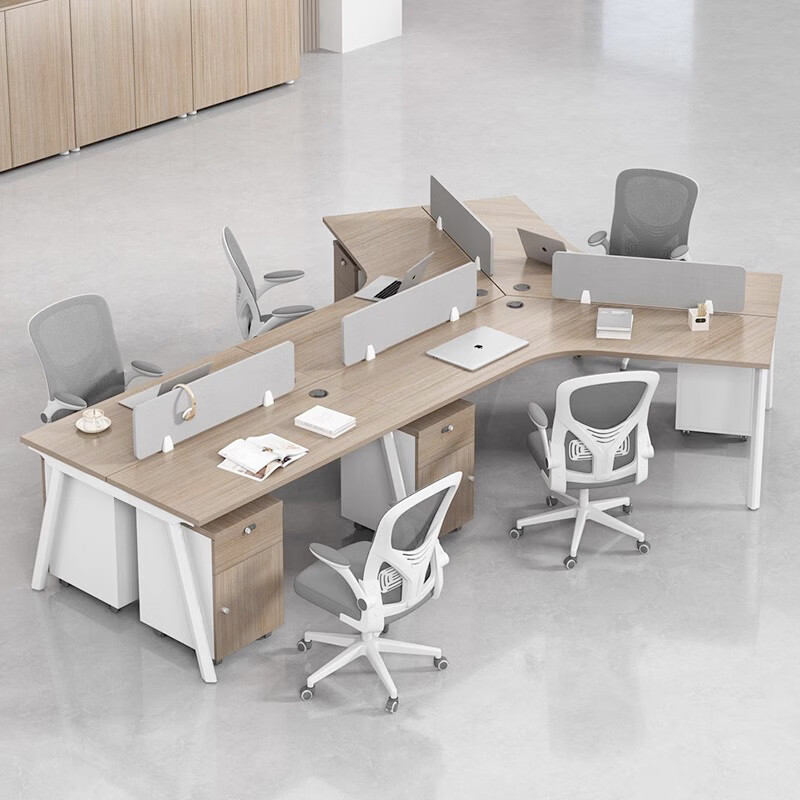 溥畔现代简约办公卡座组合屏风工作位员工办公桌可定制多人位 十人位[含柜，椅]