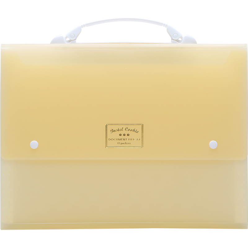 KOKUYO 国誉 淡彩曲奇系列 WSG-DFC130Y A4风琴包文件夹 12层 黄色 单个装