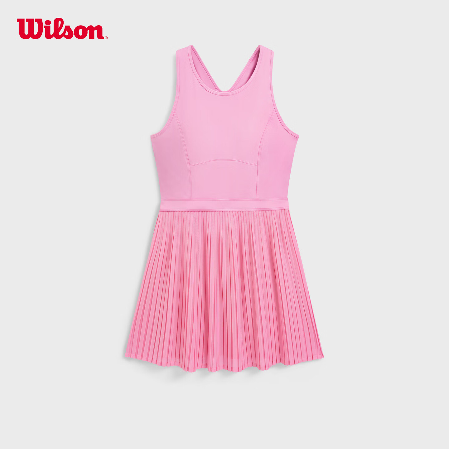 威尔胜（Wilson）WSP系列 26夏季新款女士吸湿速干抗菌露背设计网球运动连衣裙 玫粉色-WE00077P013001 XS