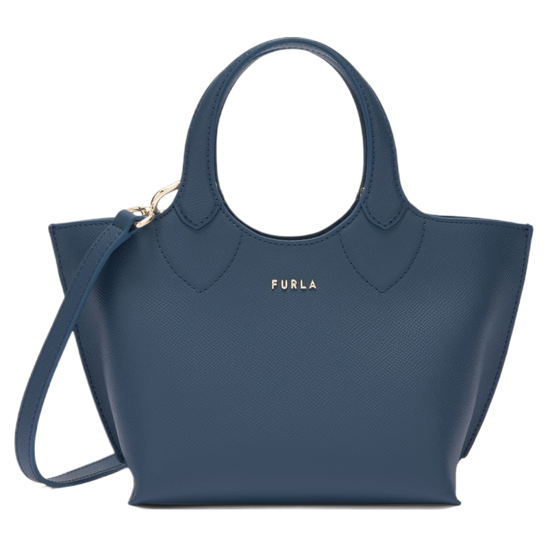 芙拉（FURLA）[同价618]THELMA牛皮迷你女士手提包斜挎包托特包百搭休闲小包 牛仔蓝色 MINI