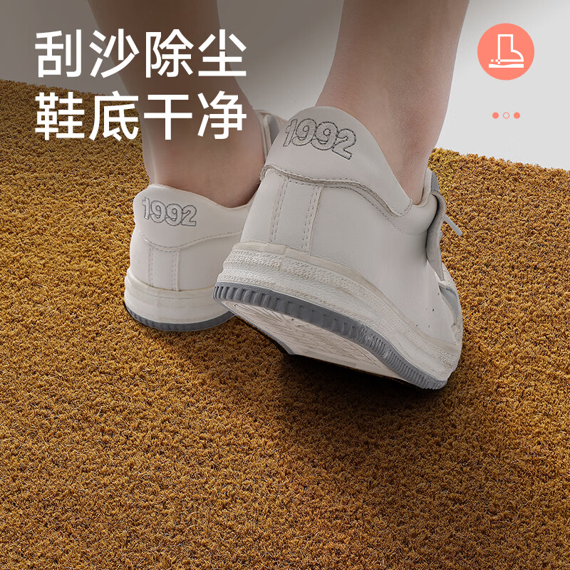 大江高档入户门地垫2026年新款商用地毯门口入户脚垫定制天然椰棕地垫 椰棕-素色 60cm*90cm 【覆盖单开门门框】