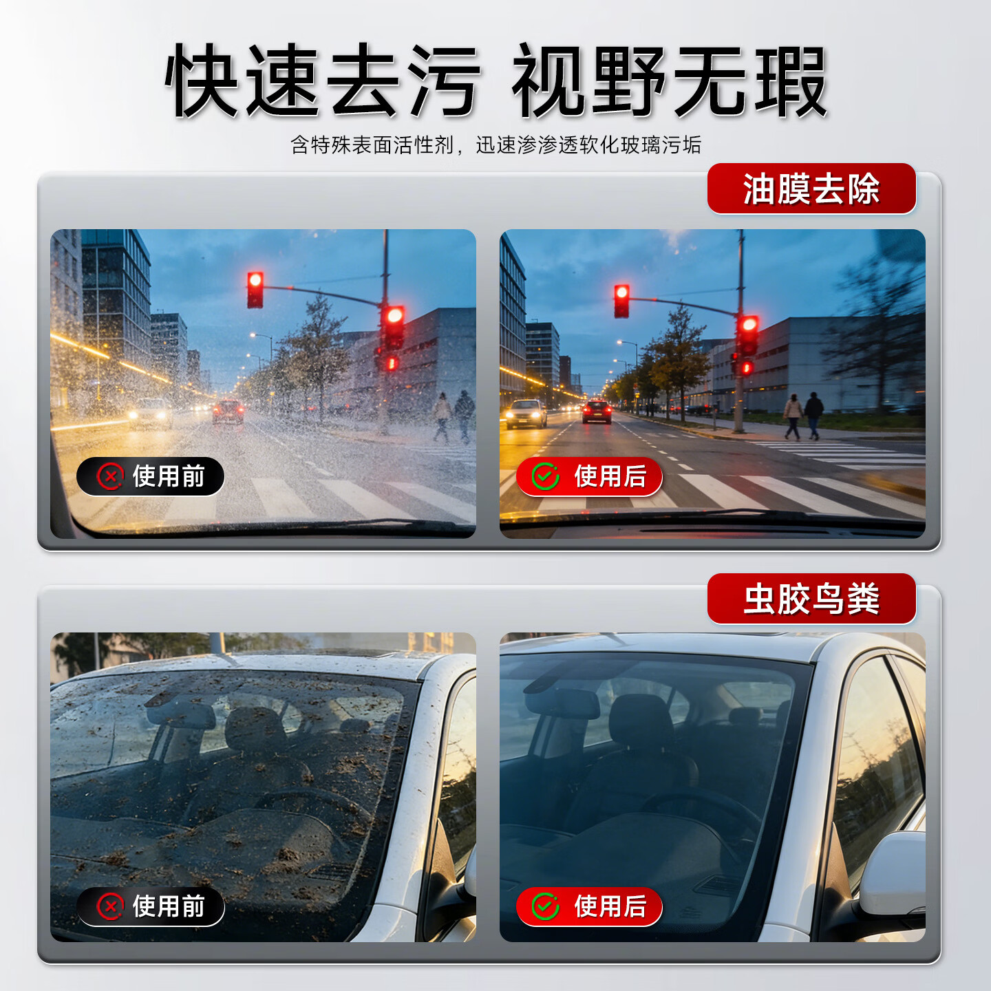 3M玻璃水汽车用强力去污去油膜除虫胶鸟粪乙醇0度雨刮水通用2L*2瓶 【0度】2L*2瓶 强力去油膜