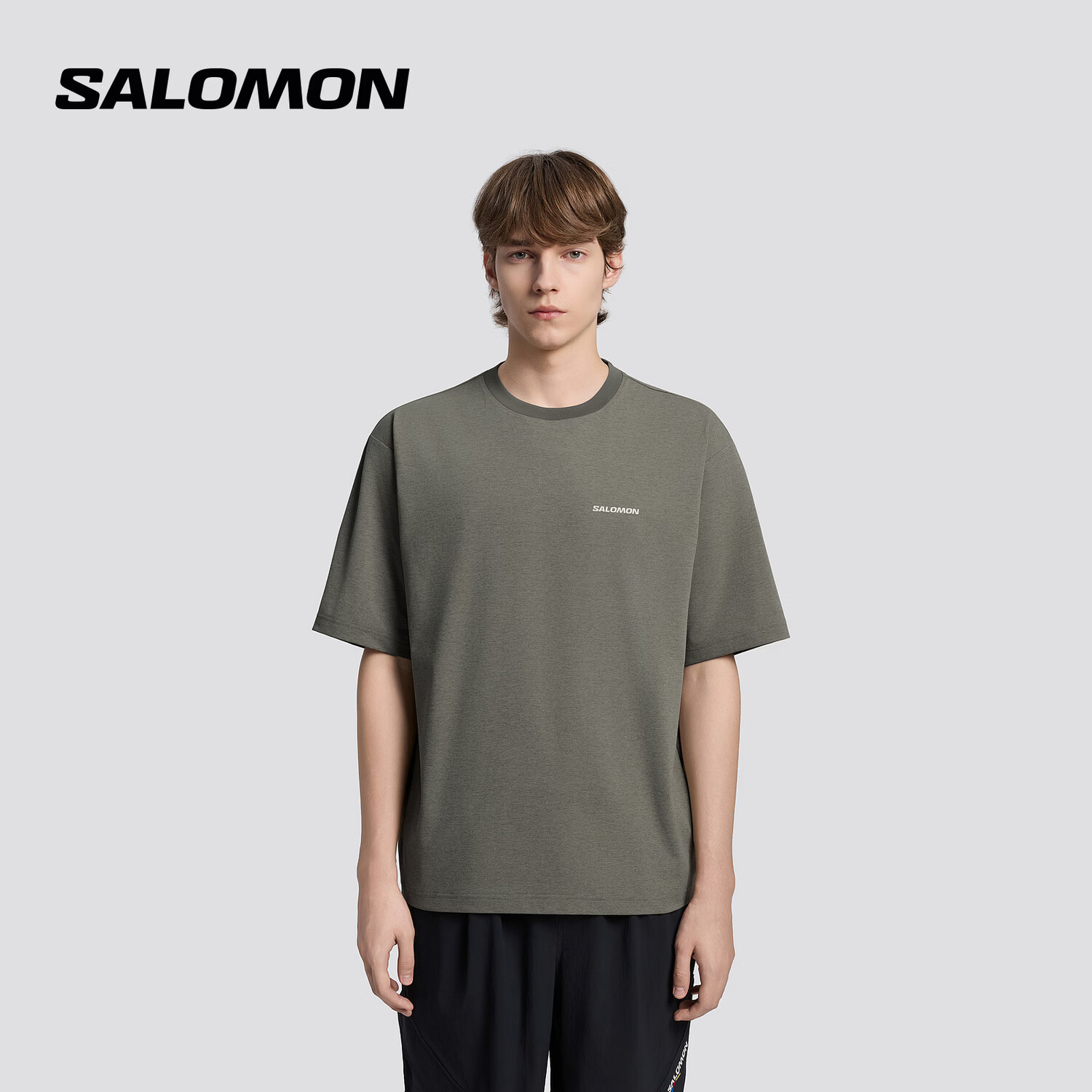 萨洛蒙（Salomon）男款 户外运动潮流休闲日常舒适透气短袖T恤 PL OD GFX SS TEE 烟熏橄榄绿 D01139 2XL 185/104A