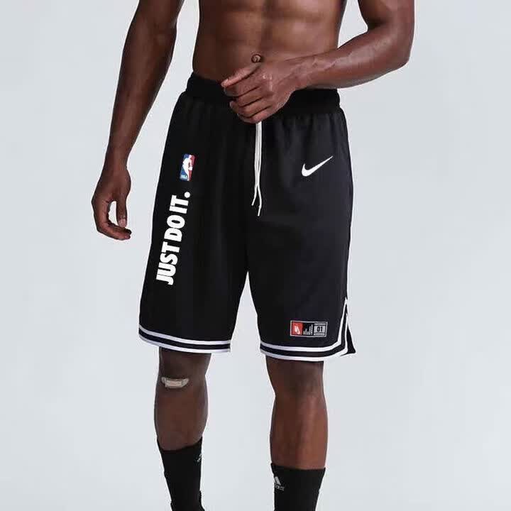 NBA KIDS美短裤男夏天运动宽松NBA球裤aj飞人不过膝4分裤篮球裤儿童 白色NBA斜纹短裤 XL XL建议110-132斤