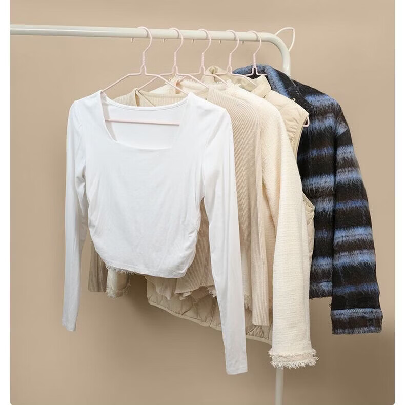 加粗防滑衣架成人防滑加厚学生宿舍无痕挂衣架家用衣服架子撑衣挂 40厘米凹槽款 30支装（随机色）