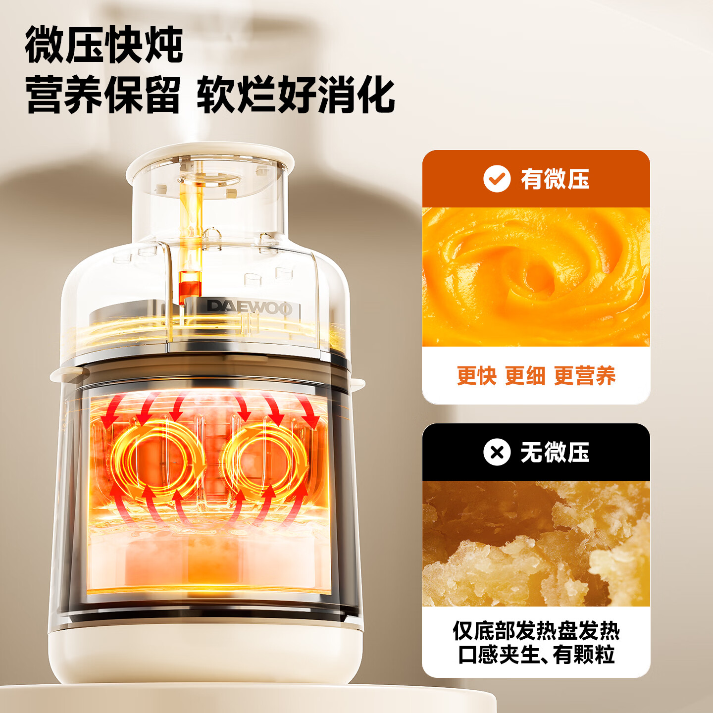 大宇宝宝辅食机婴儿料理机家用全自动蒸煮一体多功能儿童打泥工具 【新品】三代全自动蒸搅辅食机