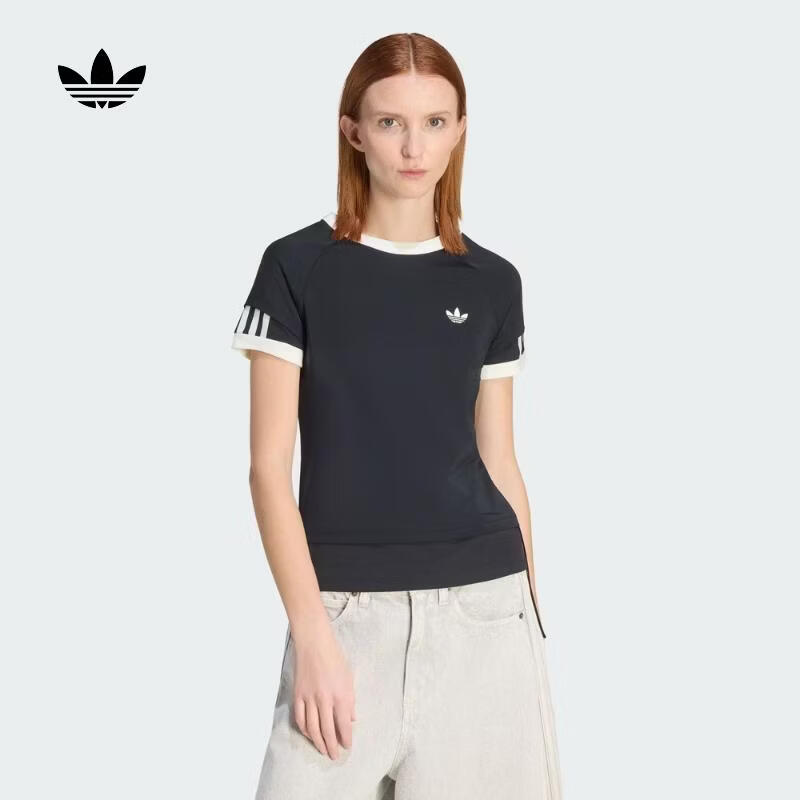 阿迪达斯 adidas【滔搏运动】三叶草女子LAYERED CALITEE短袖T恤 KW4528 L