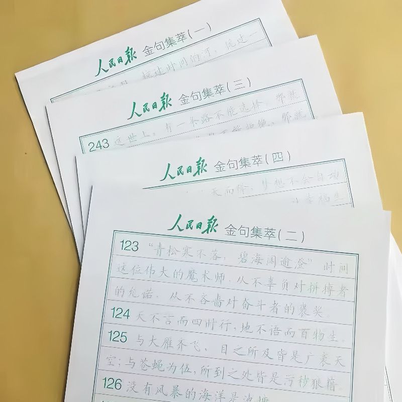 CLCEY人民日报金句练字帖楷书正楷学生作文素材硬笔描红字帖公务员申论 人民金句+央视金句【共2本160页】