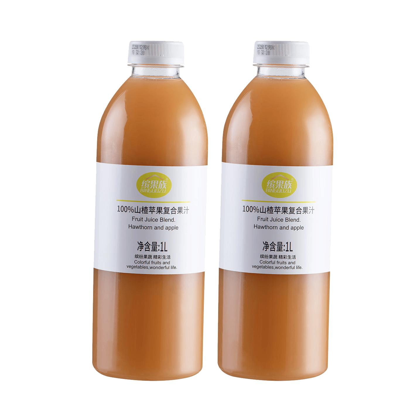 缤果族复合果蔬汁100%阳光玫瑰草莓山楂苹果 1L*2瓶 饮料番茄胡萝卜 100%山楂苹果汁1L*2瓶