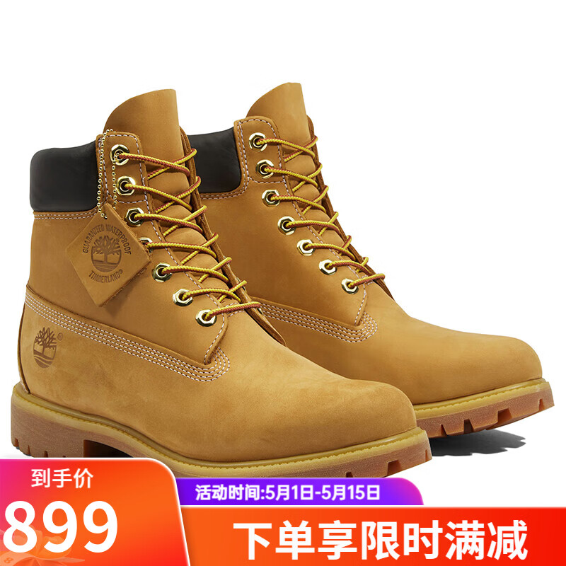 添柏岚（Timberland）6寸经典踢不烂大黄靴PREMIUM系列户外防水休闲鞋男款马丁靴10061w 小麦色/10061W/宽版 尺码偏大 40 【美码7码】