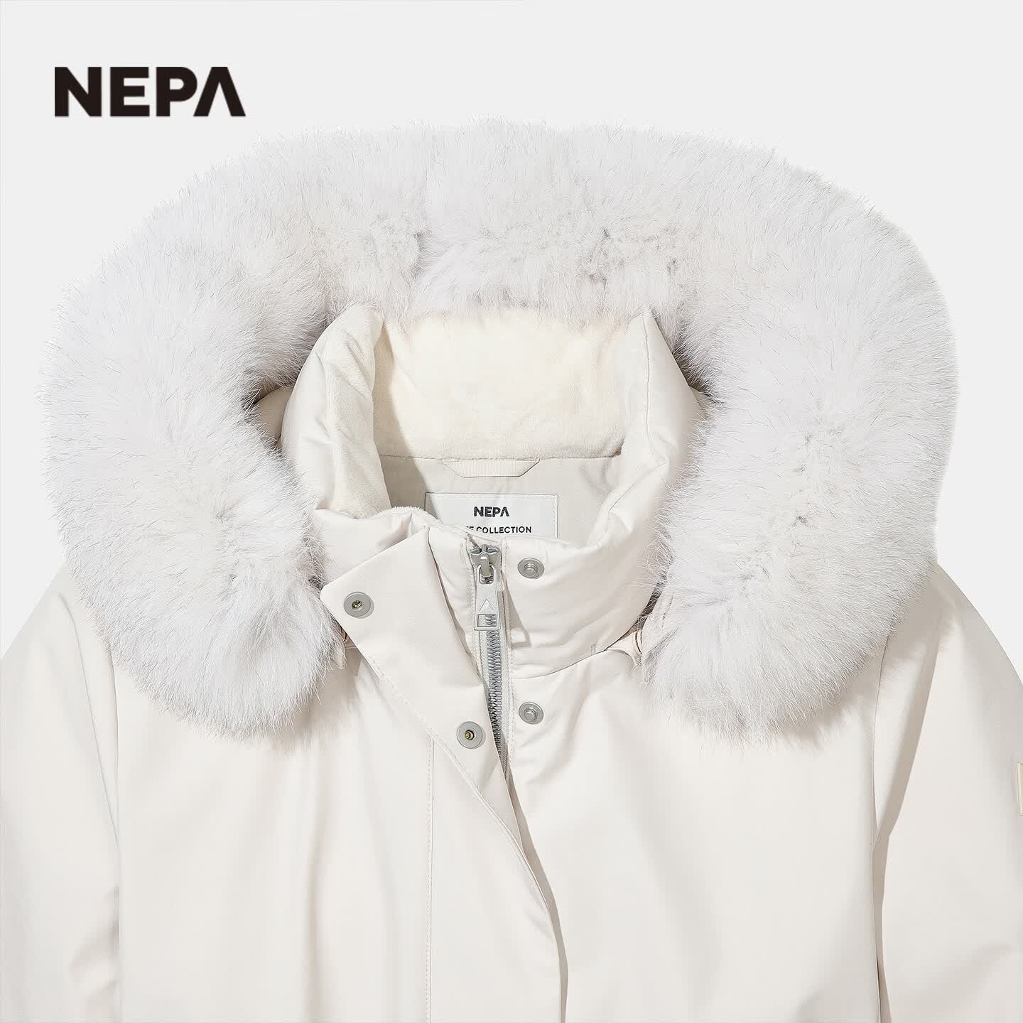 NEPA耐葩户外秋冬女士羽绒服保暖连帽羽绒服CL82062 浅米色 D11 XS (90) 160/84A