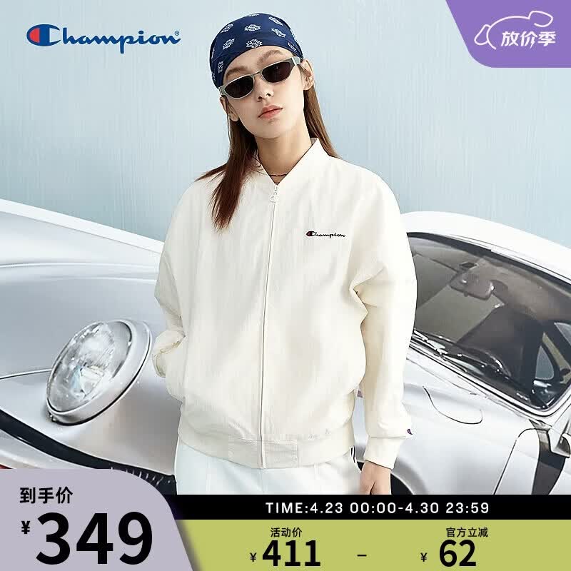 Champion冠军工装夹克女26春季新款美式潮流棒球外套休闲风 白色 M