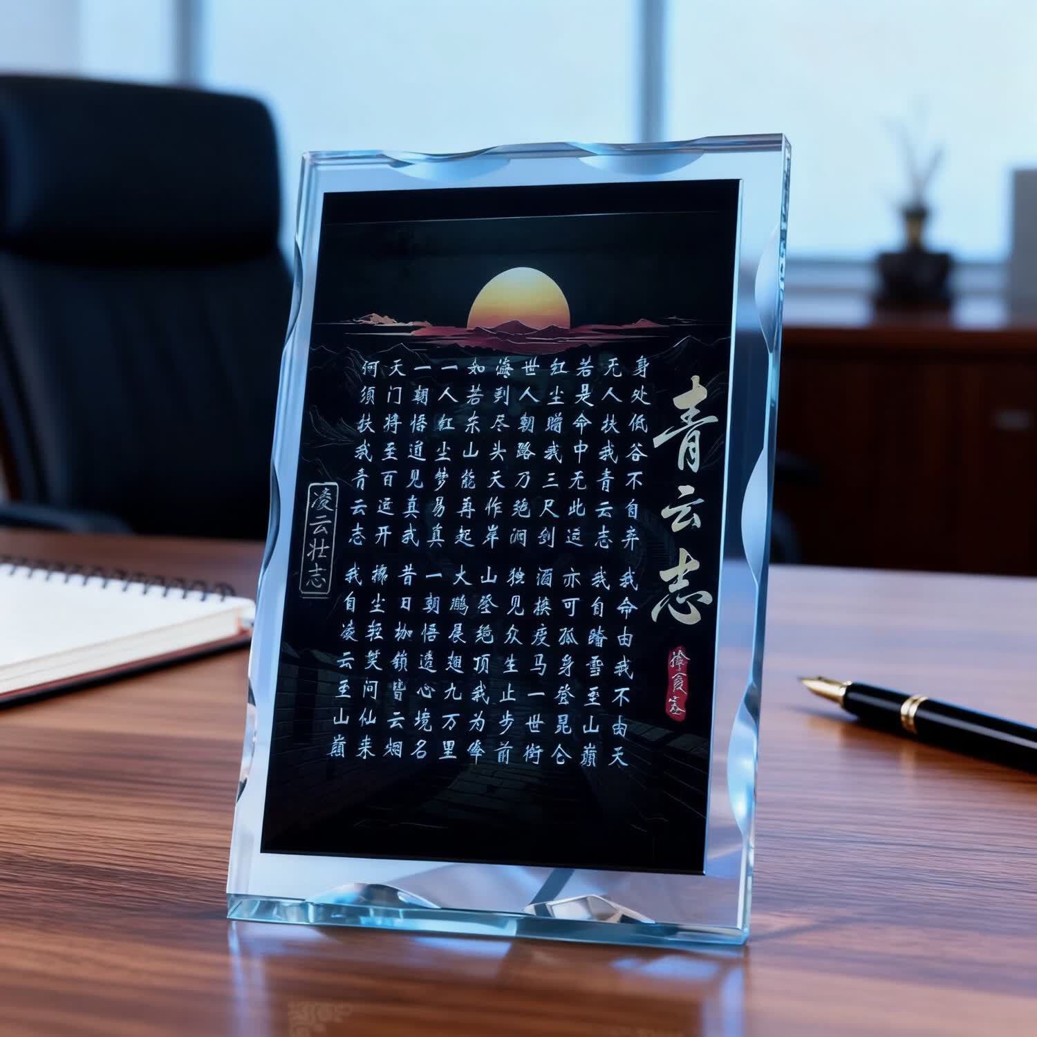 毕业纪念礼品送学生励志礼物水晶摆件青云志书房卧室桌面摆件礼品 青云志 用自己照片做底图不分尺寸大小统统40元制作费