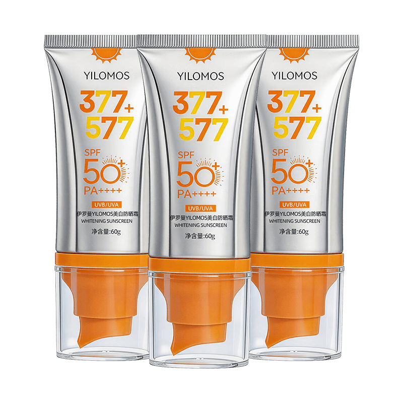 伊罗曼（YILOMOS）防晒霜SPF50+清爽细腻学生户外高倍防晒霜面部全身防晒霜 【新款升级银色】高倍防晒60g*2瓶