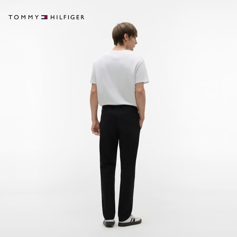 Tommy Hilfiger【弹力直筒】26春夏新款男装潮流多色通勤商务西裤休闲长裤 曜岩黑001 -直筒版-拍大一码 34 (2.7尺)
