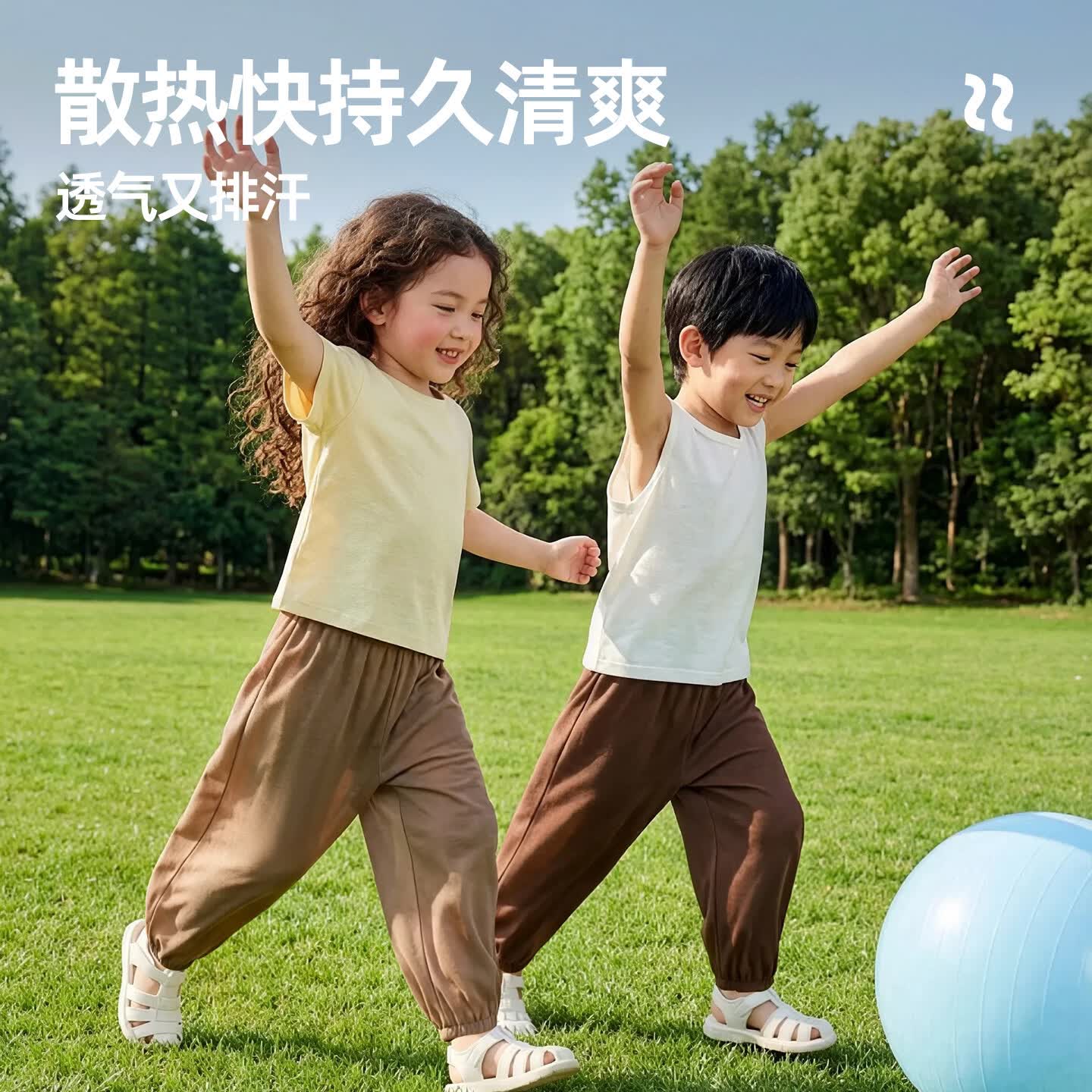 小狗比格儿童裤子优可丝7A抗菌男女童休闲裤运动长裤宝宝防蚊裤夏季薄款 深灰 130