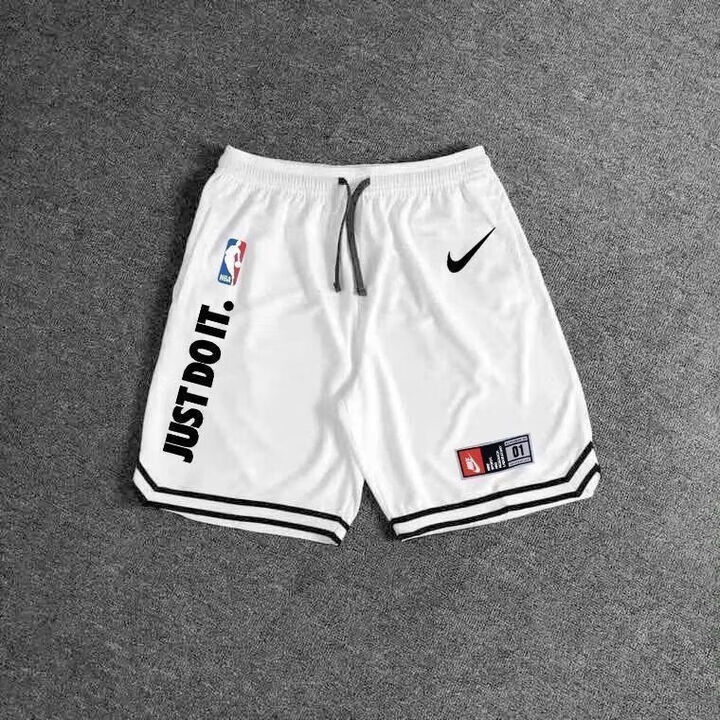 NBA KIDS美短裤男夏天运动宽松NBA球裤aj飞人不过膝4分裤篮球裤儿童 白色NBA斜纹短裤 XL XL建议110-132斤