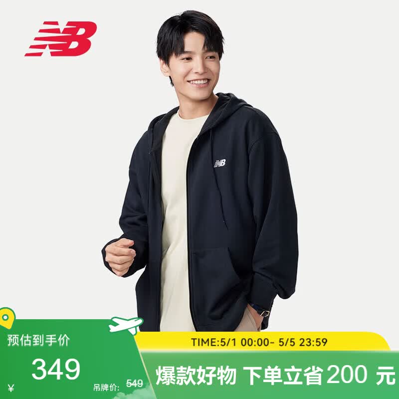 NEW BALANCE 外套男款休闲百搭户外时尚舒适潮流卫衣MJ41501 BK L
