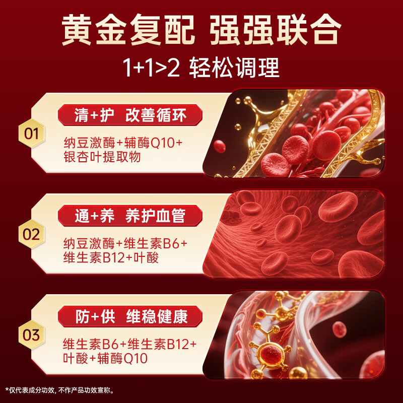 GITEWA原装进口纳豆激酶胶囊辅酶q10心脑血管堵塞疏通 纳豆胶囊降血脂 初次体验装(1粒复方 8种协同) 30粒*1瓶