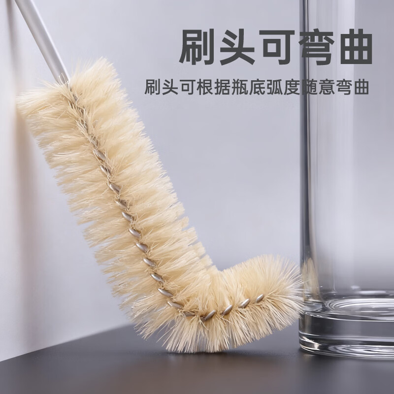 云独加长柄水桶清洁刷无死角清洗奶瓶水杯保温杯暖壶刷子去茶渍洗杯刷 木柄款【尺寸可自选】 26.7+31.7+37.5+48+60【五件套】