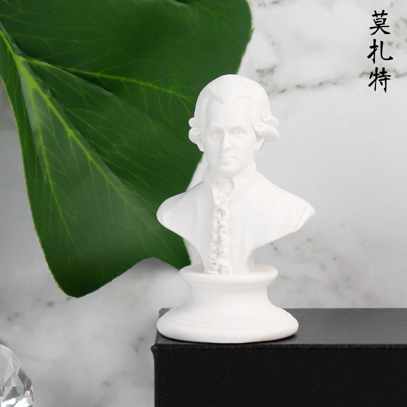树脂石膏素描头像术人头摆件人物石膏人像雕像装饰树脂石膏像 莫扎特