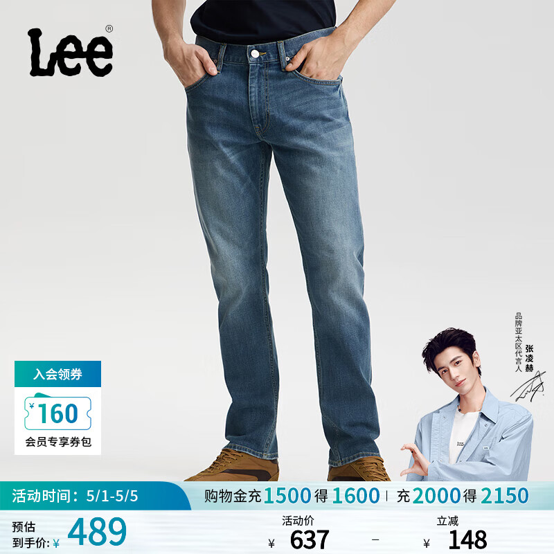 Lee【张凌赫代言】26春夏新品标准中腰726直筒牛仔裤复古中蓝色男 中蓝色 32
