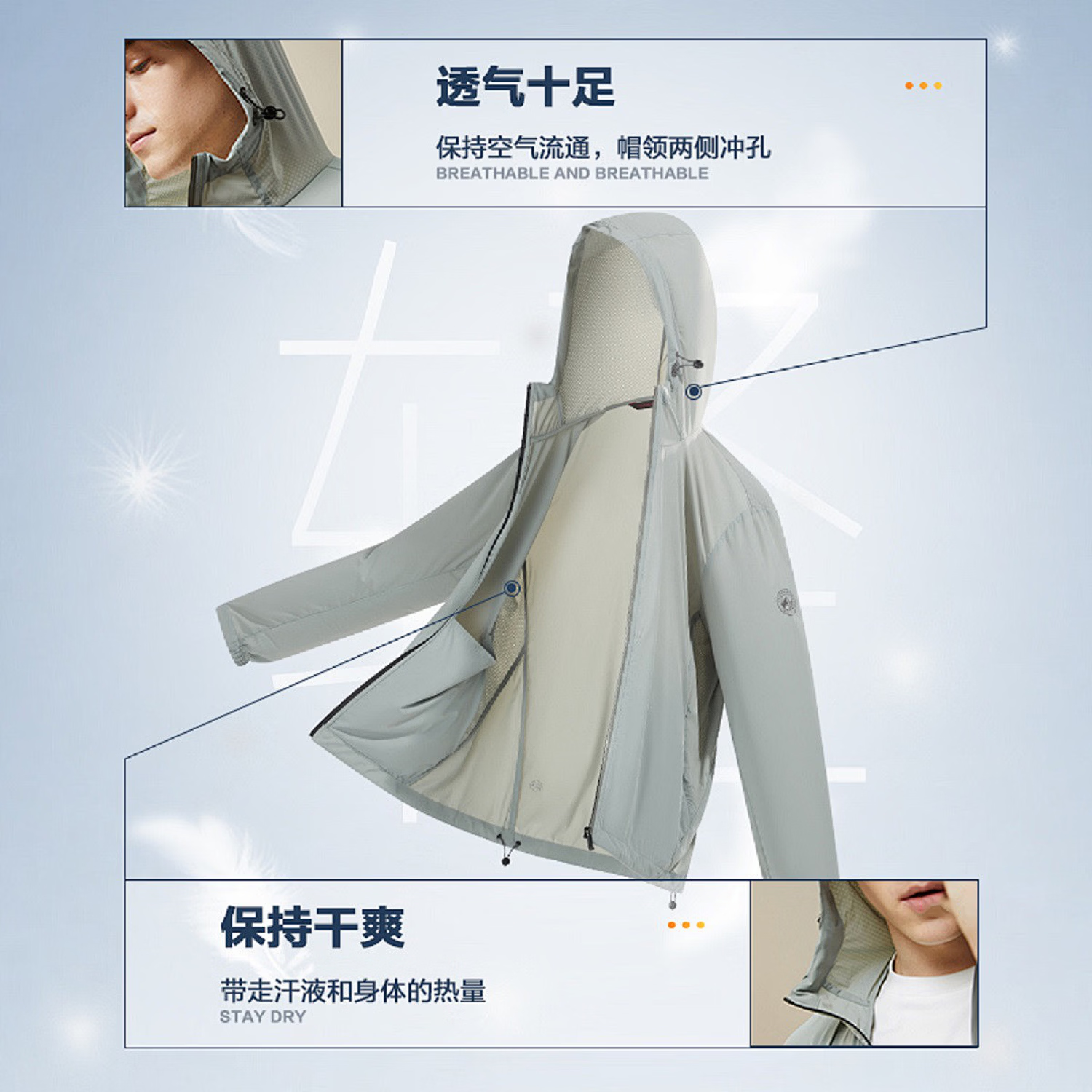 MUSIER ROUJE官方品牌防晒衣男防紫外线2026夏季新款薄款休闲男士高端防晒衣 藏青色-UPF50+ -官方正品 5XL 码【建议175-185斤】