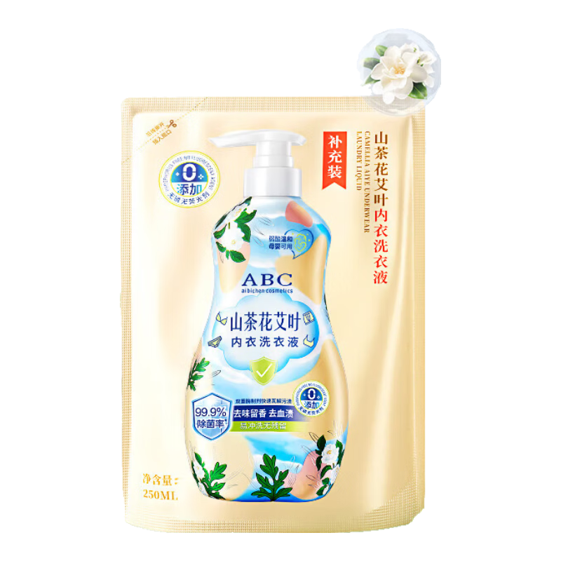 ABC 山茶花内衣裤洗衣专用祛血渍抑菌留香洁净祛黄渍温和母婴可用 山茶花【520ml】正装大瓶