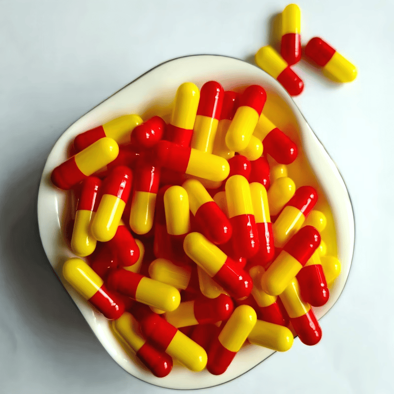 0号植物糯米空心胶囊壳 食品级 可食用空胶囊皮 可灌装任何粉 0号红黄合体(送勺) 1000粒*1袋