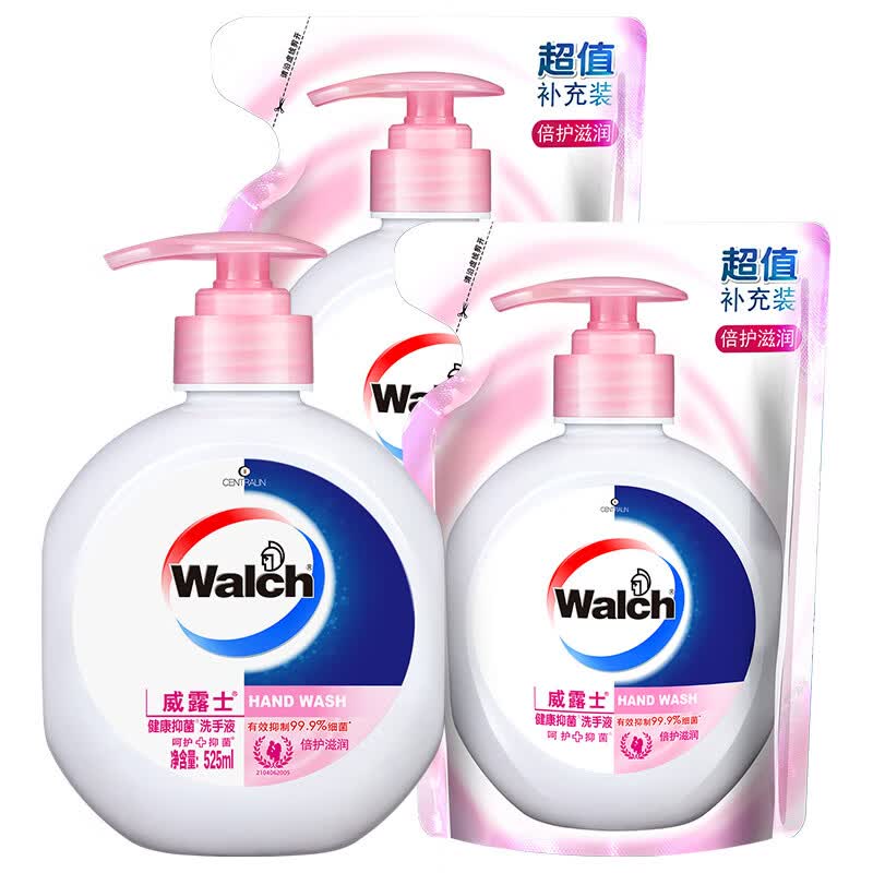 威露士健康抑菌洗手液套装 倍护滋润（瓶装525ml+525ml*2袋）