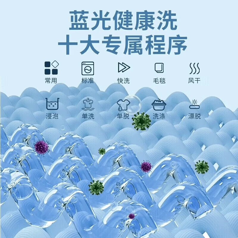 Heoari【家电补贴30%】洗衣机全自动波轮 一级能效 洗烘一体大容量蓝光洗护 强力风干洗衣机 出租屋宿舍 15KG【洗烘一体+强劲动力】 波轮