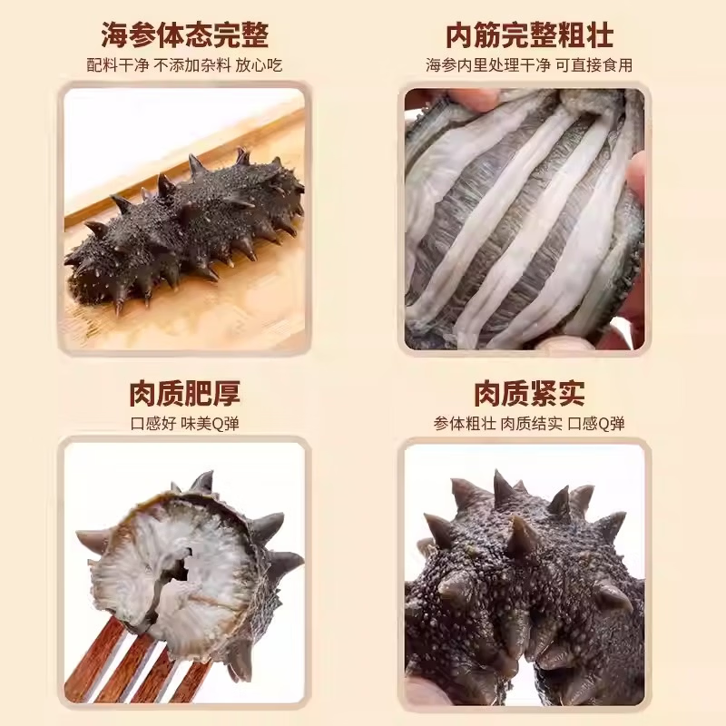 探参季高品质即食海参大连冷蒸锁鲜鲜食海参独立包装开袋即食营养滋补品 4斤装 13-17只/1斤